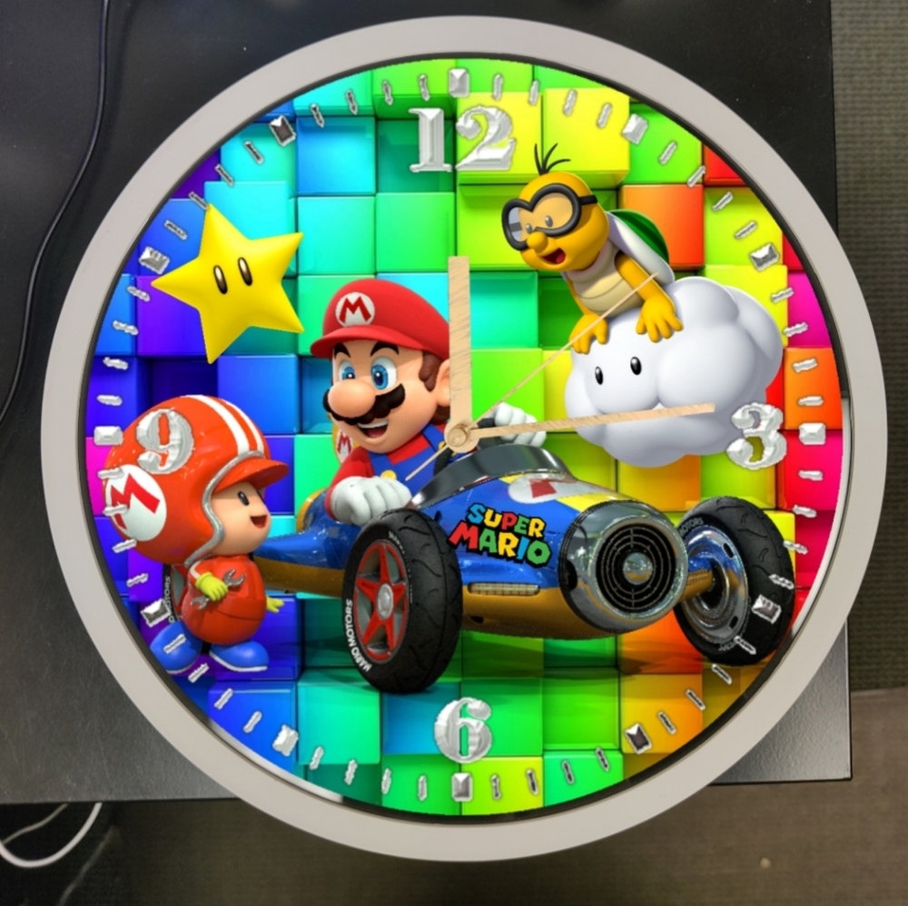 Mario racers wall clock